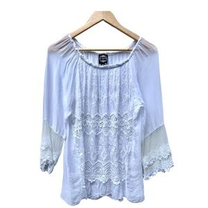 LE Marais  Paris silk white lace top blouse size small